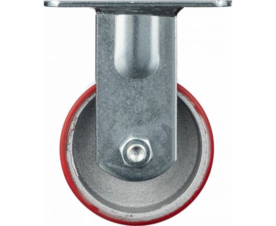 Колесо неповоротное (100 мм; грузоподъемность 200 кг; игольчатый подшипник; чугун; полиуретан) СТЕЛЛА-ТЕХНИК N29100CPUF – изображение 3