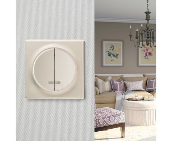 Двойной выключатель с подсветкой OneKeyElectro, цвет бежевый 1E31801301 2172802 – изображение 4