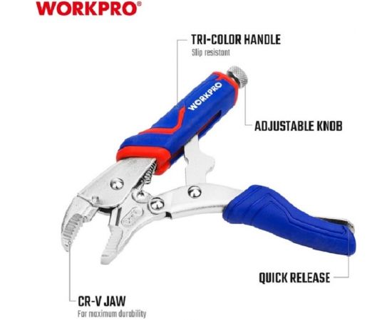 Фиксирующие клещи WORKPRO PRO 130 мм WP231072 – изображение 5