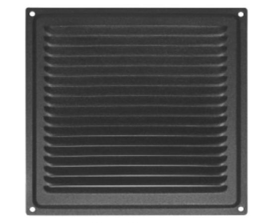 Решетка вентиляционная 200x200 мм, с сеткой, черная Домарт 170940 