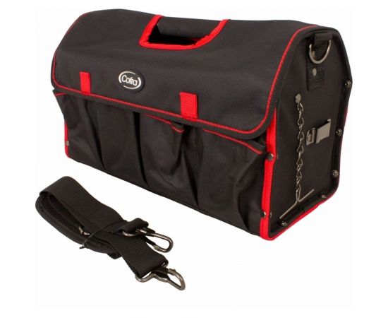 Сумка для инструментов COFRA с метал. фурнитурой, 425x200x260 мм, цвет красный/черный TC-4218WR 