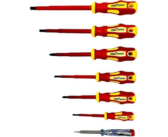 Набор диэлектрических отверток Промлайн до 1000В, 7 предметов, в скрутке ПЛ071210_z022 