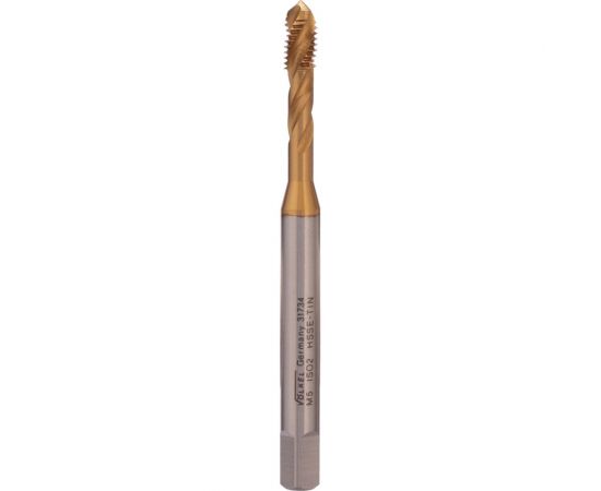 Машинный метчик VOELKEL с винтовой канавкой М5,0 шаг 0,8 мм HSSE-TiN DIN371 V31734 