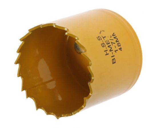 Коронка биметаллическая с дополнительной фиксацией 48 мм, M16 ТУНДРА 7351935 