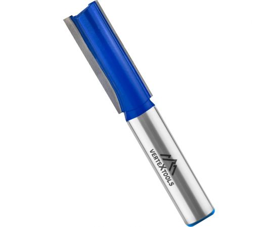 Фреза пазовая прямая с двойным лезвием, хвостовик 8 мм, d-12 мм, h-25 мм, l-60.4 мм vertextools 3501-082512 