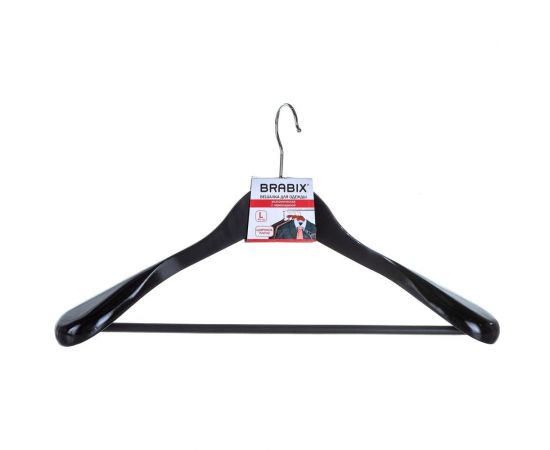 Вешалка-плечики BRABIX Люкс, анатомическая, дерево, антискользящая перекладина 601165 