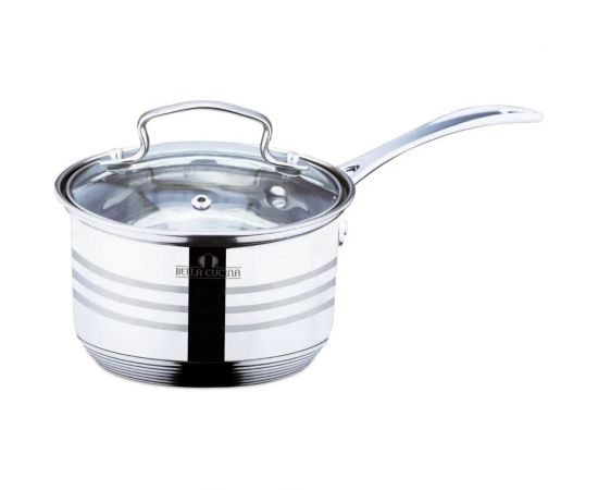 Ковш Bella Cucina BC-2106 со стеклянной крышкой, 1.2 л, 14 см 2106-BC 