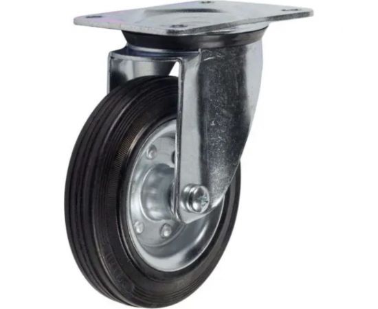 Промышленное усиленное колесо SRC 80 200 мм, площадка, поворотное, черная резина, роликоподшипник TOR 1027187 