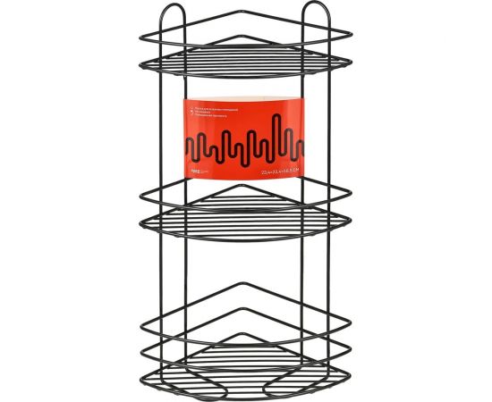 Угловая полка ЧМЗ 23,4x23,4x58,5 см., цвет черный 501-006-11 – изображение 2