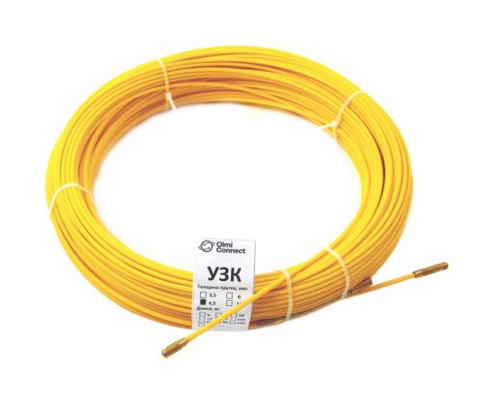Протяжка для кабеля OlmiOn УЗК, мини, d=4,5 мм, L=100 м, в бухте, желтый СП-Б-4,5/100 – изображение 2