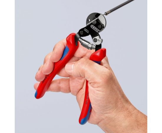 Тросорез KNIPEX рез: кабель 6 мм, особо прочный трос 1960 Нм L-160 мм KN-9562160SB – изображение 2