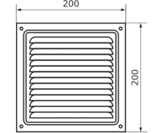 Решетка вентиляционная 200x200 мм, с сеткой, черная Домарт 170940 – изображение 2