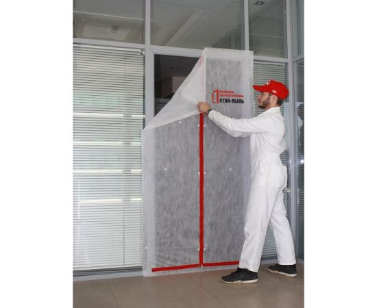 Временная пленочная дверь 120х220 см с молнией типа L вариант 1А СТОП-ПЫЛЬ 201802 – изображение 3