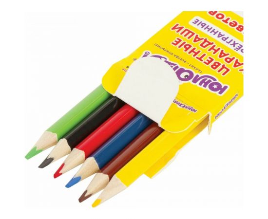 Цветные карандаши ЮНЛАНДИЯ ЭКЗОТИКА супермягкие, 6 цветов, трехгранные, с раскраской 181646 – изображение 4