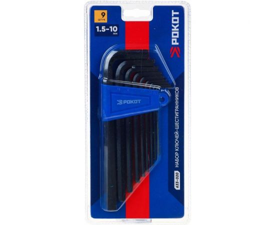 Набор удлиненных ключей-шестигранников РОКОТ 1.5-10 мм, 9 шт. 633-020 – изображение 4