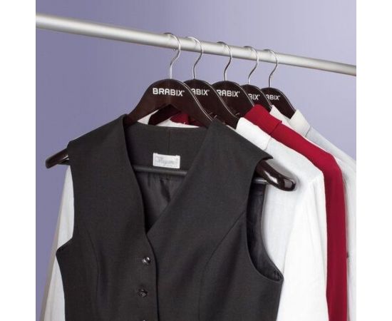 Вешалка-плечики BRABIX Люкс, анатомическая, дерево, антискользящая перекладина 601165 – изображение 8