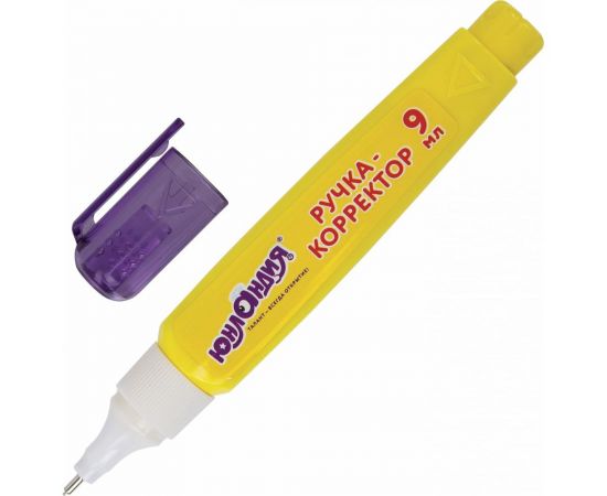 Ручка-корректор ЮНЛАНДИЯ 9 мл, металлический наконечник 228432 