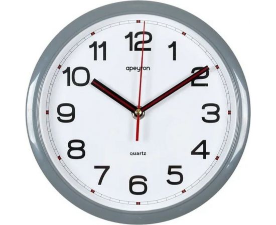 Настенные круглые часы Apeyron цвет корпуса серый, пластик, 22 см PL200909 