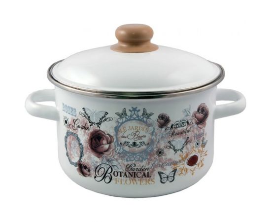 Цилиндрическая эмалированная кастрюля appetite Roses 4 л 1RD201М Roses 