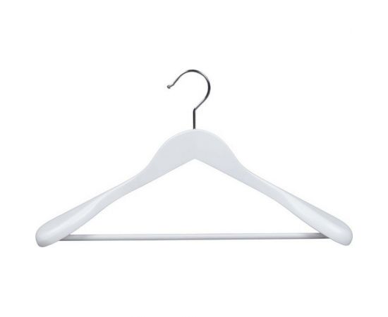 Анатомическая деревянная вешалка-плечики Attache белая, размер 48-50 808706 