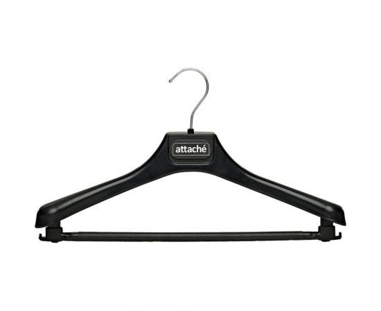 Анатомическая вешалка-плечики Attache с039, пластик, черный, съемная перекладина размер 44-46 1740071 