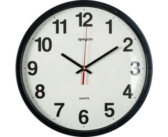 Настенные круглые часы Apeyron цвет корпуса черный, пластик, 30 см PL200908 