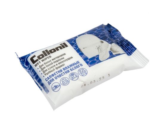 Влажные салфетки Collonil для белой обуви, подошвы, сумок и аксессуаров из кожи и текстиля WW15 