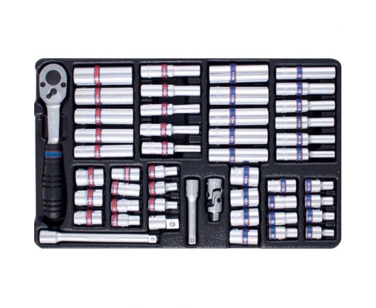 Набор торцевых головок с принадлежностями (1/4"", ложемент, 48 предметов) KING TONY 9-2548CR 