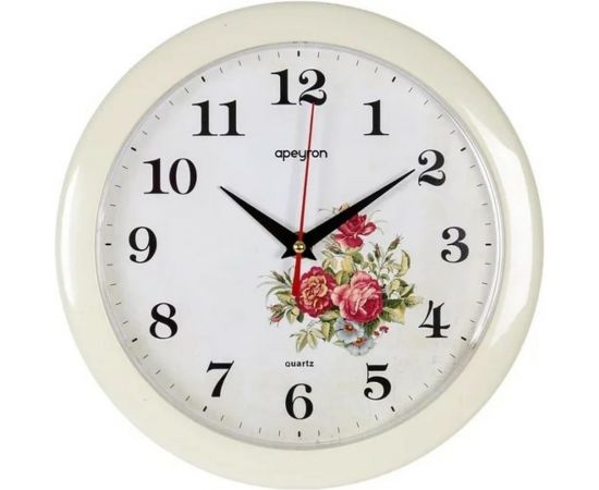 Настенные круглые часы Apeyron цвет корпуса слоновая кость, пластик, 23 см PL200910 