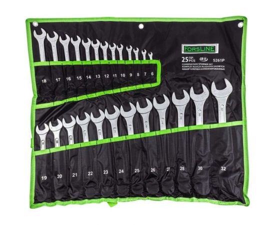 Ключи Forsland комбинированные, набор 25пр. (6-28, 30, 32мм) FL-5261P 