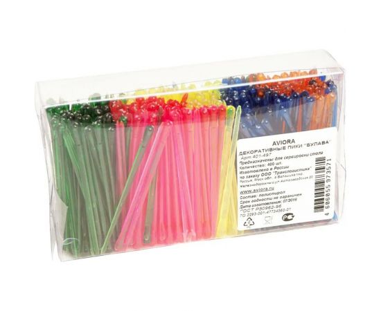 Декоративные пики из пластика AVIORA БУЛАВА 400 шт. в ПВХ-упаковке 401-497 