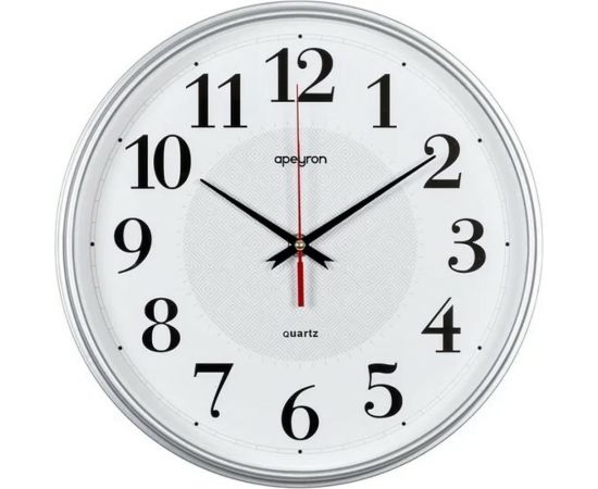 Настенные круглые часы Apeyron цвет корпуса серебристый, пластик, 29 см PL200907 