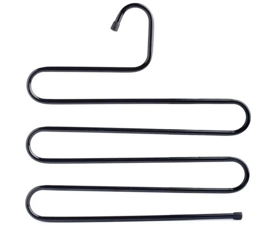 Вешалка для брюк и одежды BRABIX Змейка, 5 секций, 34x36 см, черная 608463 