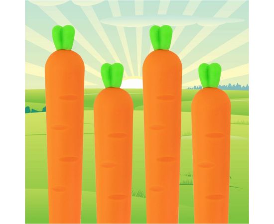 Фигурная шариковая ручка ЮНЛАНДИЯ Морковка мягкий силиконовый корпус, синяя, узел 0.7 мм 143778 – изображение 11