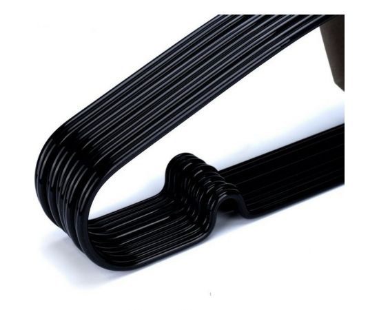 Металлическая вешалка-плечики с перекладиной Attache черная, размер 48-50, 10 шт/уп 632437 – изображение 2