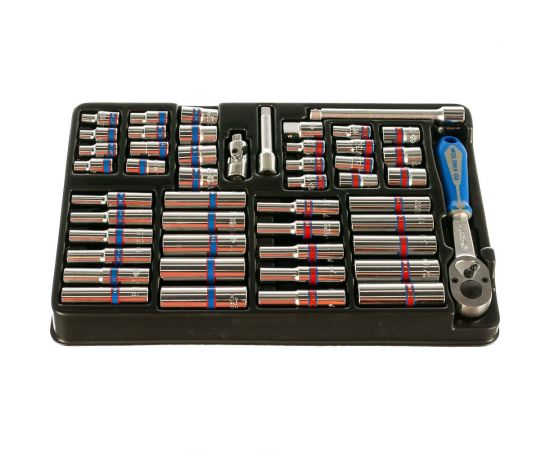 Набор торцевых головок с принадлежностями (1/4"", ложемент, 48 предметов) KING TONY 9-2548CR – изображение 2