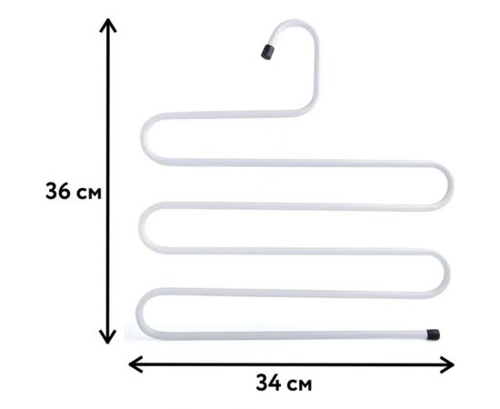 Вешалка для брюк и одежды BRABIX Змейка, 5 секций, 34x36 см, белая 608465 – изображение 2
