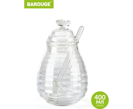 Стеклянная банка для меда BAROUGE BH-002/48 со стеклянной ложкой, 400 мл BH-002 400 мл/банка – изображение 2
