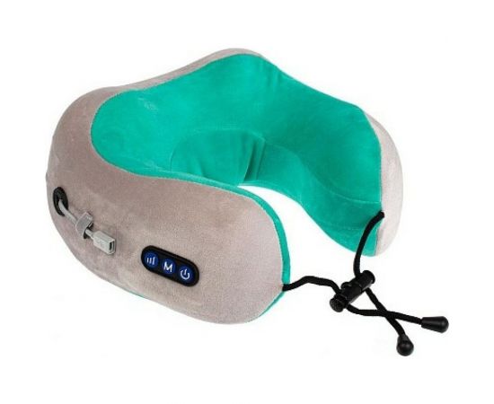 Дорожная подушка-подголовник для шеи BRADEX с завязками, серо-зелёная KZ 0558 – изображение 2