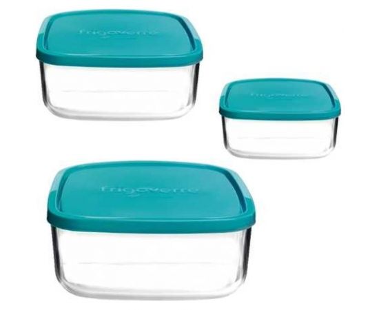 Контейнер Bormioli Rocco FRIGOVERREы квадратные набор 3 шт 22x22 см, 19x19 см, 15x15 см 4/140 Б0019865 – изображение 2