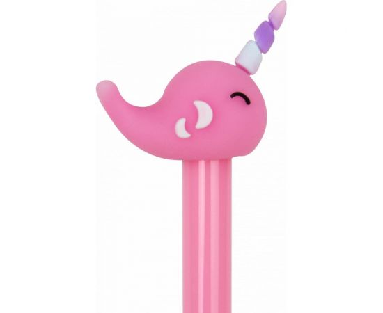 Шариковая ручка ЮНЛАНДИЯ Кит-Единорог с топпером, корпус ассорти, синяя, узел 0.7 мм 143783 – изображение 2