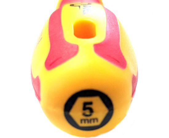 Диэлектрическая отвёртка DUEL 1000V отвертка-ключ торцевая 5x125мм, длина 225 мм DE07-050-125 – изображение 3