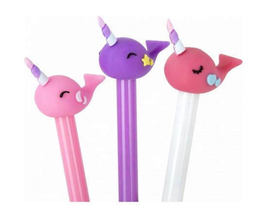 Шариковая ручка ЮНЛАНДИЯ Кит-Единорог с топпером, корпус ассорти, синяя, узел 0.7 мм 143783 – изображение 3