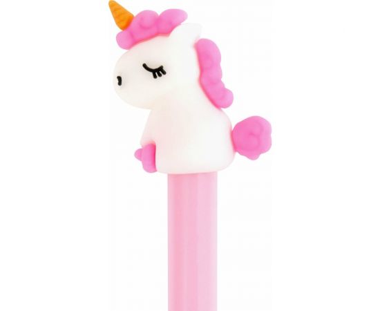 Шариковая ручка ЮНЛАНДИЯ Единорог с топпером, корпус ассорти, синяя, узел 0.7 мм 143805 – изображение 3