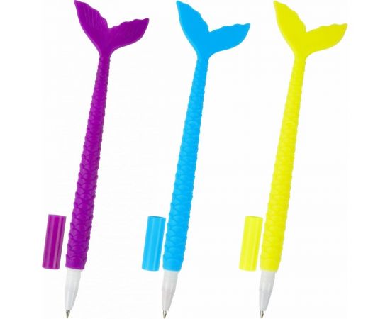 Фигурная шариковая ручка ЮНЛАНДИЯ Русалка мягкий силиконовый корпус, ассорти, синяя, 0.7 мм 143777 – изображение 3