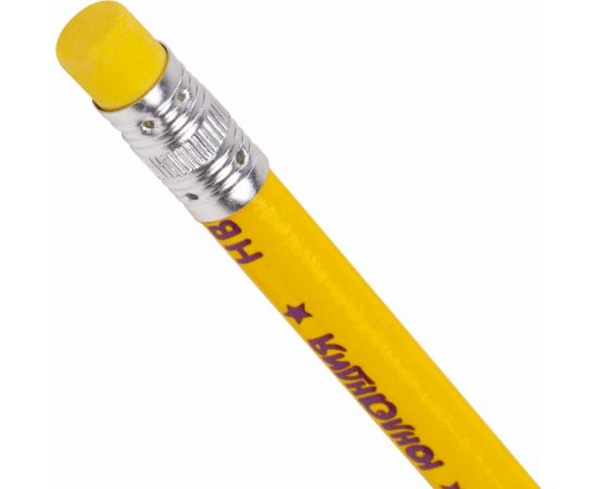 Чернографитный карандаш ЮНЛАНДИЯ Калейдоскоп 1 шт, HB, корпус ассорти, с цветным ластиком 181592 – изображение 4