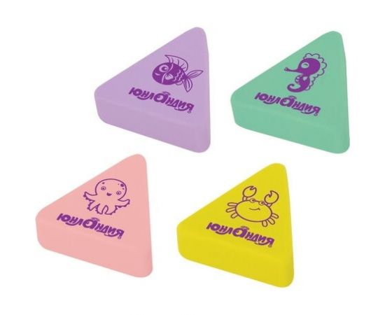 Ластик ЮНЛАНДИЯ Морские обитатели 27x27x9 мм, цвет ассорти, треугольный 228714 – изображение 5