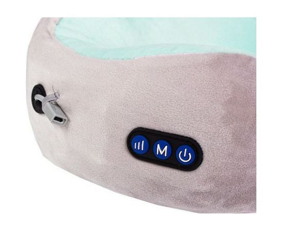 Дорожная подушка-подголовник для шеи BRADEX с завязками, серо-зелёная KZ 0558 – изображение 5