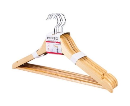 Вешалки-плечики BRABIX Стандарт комплект 5 шт 601160 – изображение 5