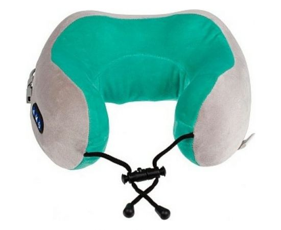 Дорожная подушка-подголовник для шеи BRADEX с завязками, серо-зелёная KZ 0558 – изображение 6